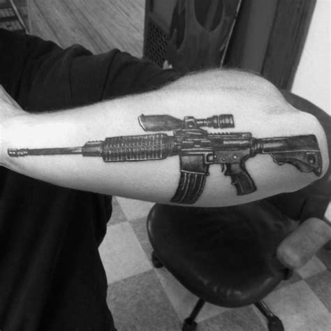 75 AR 15 Tattoo Ideas For Men - Rifle Designs