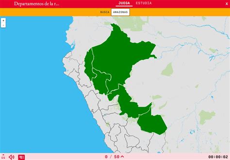 Mapa para jugar. ¿Dónde está? Departamentos de la región amazónica de ...