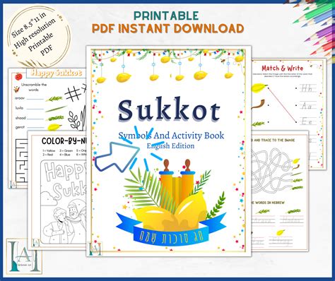 Sukkot Printable Activity Book for Kids - Etsy