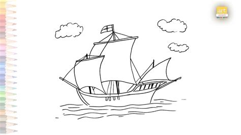 Pinta Ship Columbus Day easy drawing | How to draw Columbus Day | Pinta ...