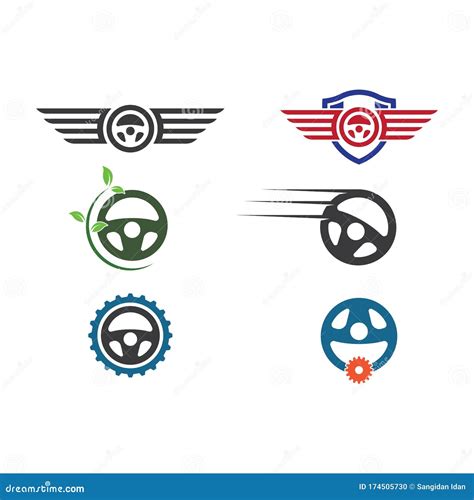 Car Steering Wheel Logo Icon Vector Illustration Stock Vector ...