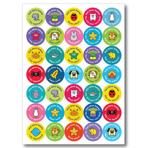 Home School - Well done 'Child's Name' Personalised reward stickers ...