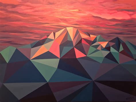 Polygon Landscape Paintings Highlight the Geometry of Mountains