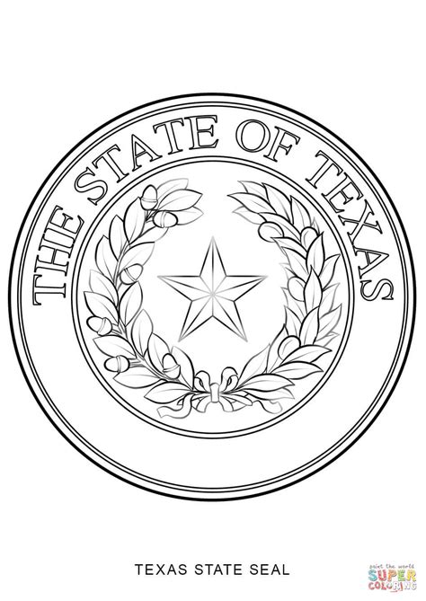 Texas State Seal coloring page | Free Printable Coloring Pages