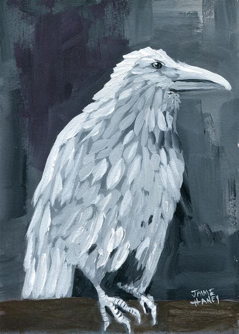 White Raven Painting by Jaime Haney