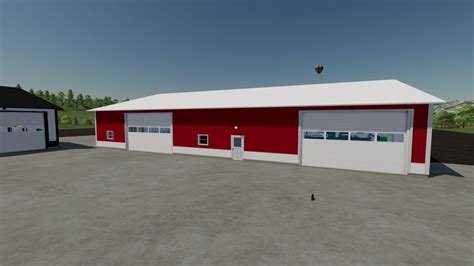 Set of sheds with workshop 56x96 FS22 - KingMods