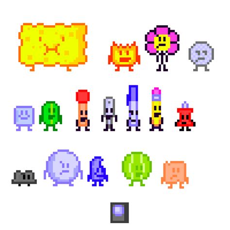 Editing BFDI SPRITES - Free online pixel art drawing tool - Pixilart