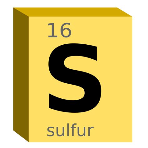 Clipart - Sulfur (S) Block- Chemistry