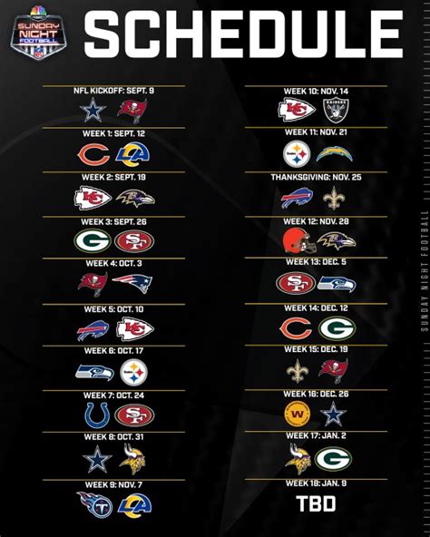 2021 Sunday Night Football on NBC schedule is set | KTSM 9 News