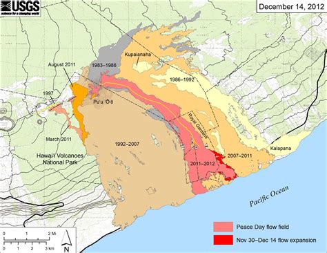 Map showing the extent of lava flows erupted during Kīlauea’s ongoing ...