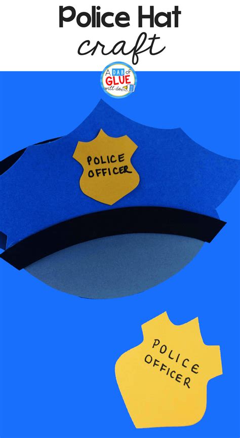 Paper Police Hat Craft - A Dab of Glue Will Do