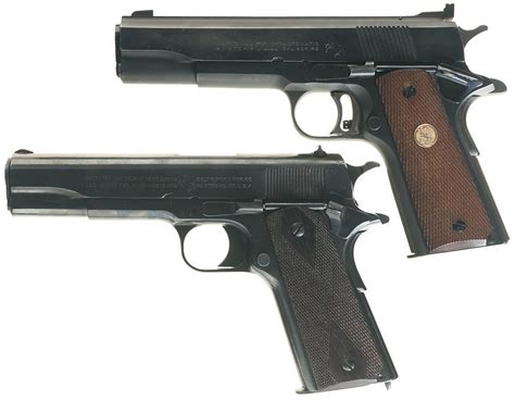 Two Colt 45 Caliber Semi-Automatic Pistols