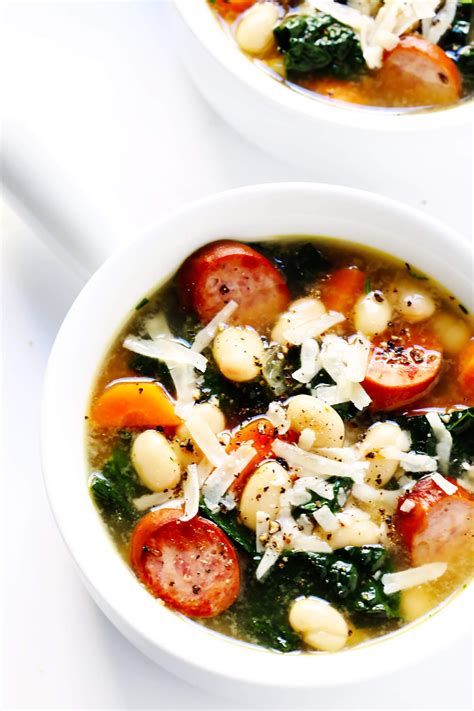 Tuscan White Bean, Sausage and Kale Soup - Gimme Some Oven