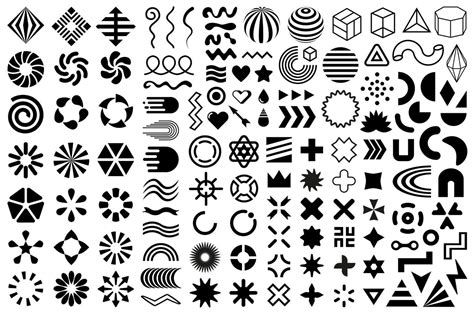 Vector shapes, symbols black flat geometric design elements. 3246286 ...