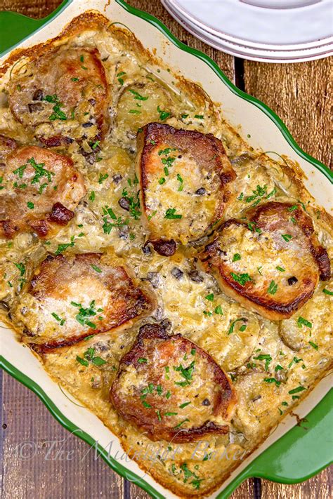 Pork Chops & Scalloped Potatoes Casserole - The Midnight Baker