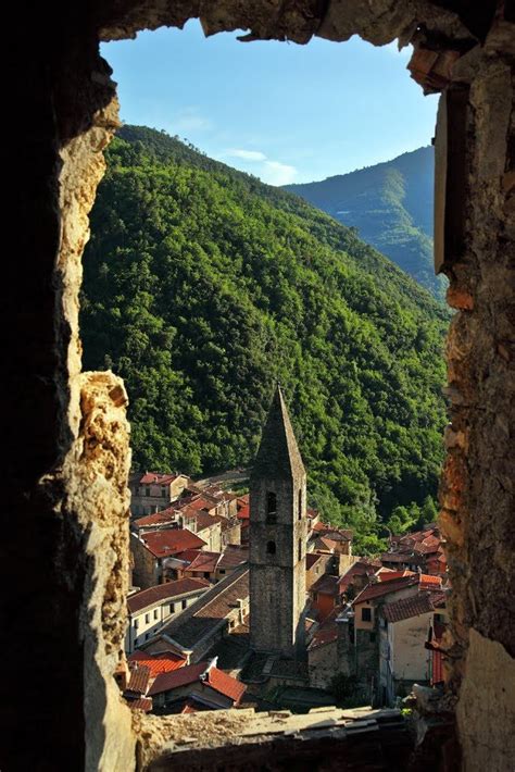 welcometoitalia: “ View of Pigna from an old house, Liguria ” | Ancient ...