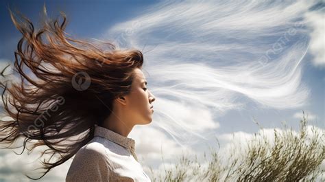 Girl With Hair Blowing In The Wind Background, Picture Of Wind Blowing ...