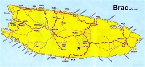 Map of brac island | Brac, Croatia images, Croatia