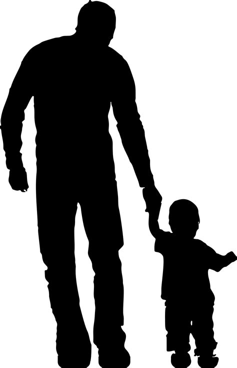 Clipart - Father And Toddler Silhouette