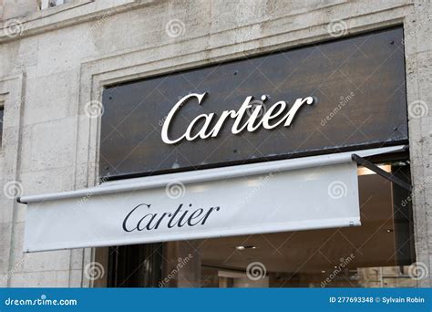 Cartier Logo Brand and Store Sign Text Front Wall Entrance Luxury ...