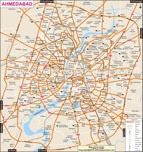 Ahmedabad City Map | City Map of Ahmedabad | City maps, Map, City map