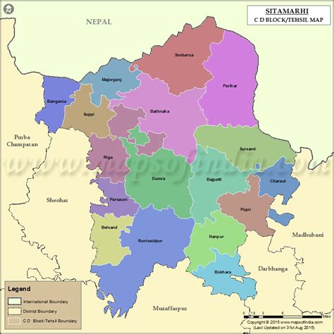 Sitamarhi Tehsil Map, Bolcks in Sitamarhi