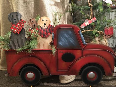 Vintage Red Truck Decor - 36" | Country Metal Decorations ...