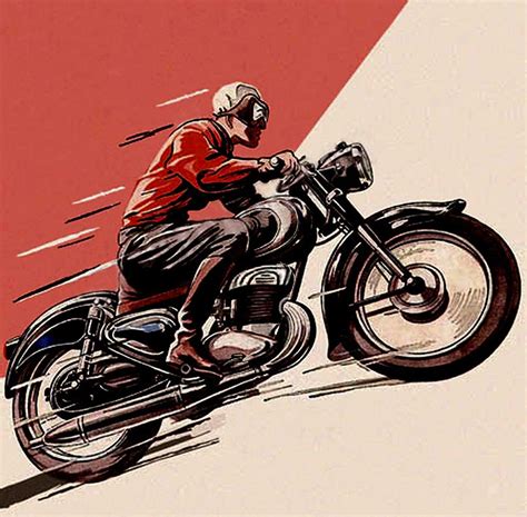 Vintage Motorcycle Drawings | Inazuma café racer: Vintage motorcycle ...