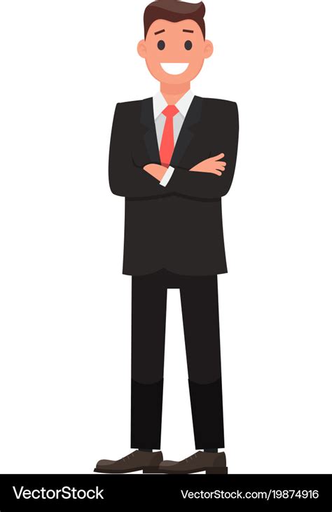 Colorful flat design character businessman Vector Image