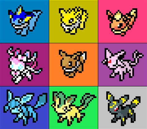 Eeveelutions - Pixel Art by ObitoUchiha37 on DeviantArt | Pixel art ...