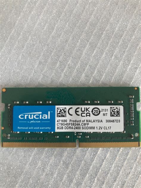 Crucial DDR4-2400 8GB SODIMM Laptop, Computers & Tech, Parts ...