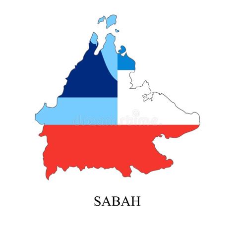 Sabah Map Vector Illustration. Stock Vector - Illustration of sabah ...