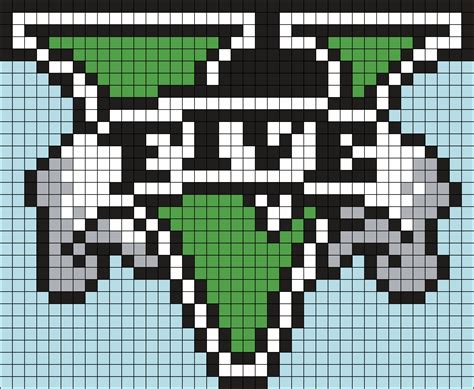 Grand Theft Auto 5 Logo Perler Bead Pattern / Bead Sprite | Pixel art ...