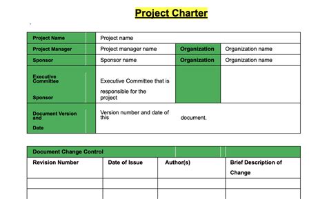 Project Charter Template Download Free - Printable Form, Templates and ...