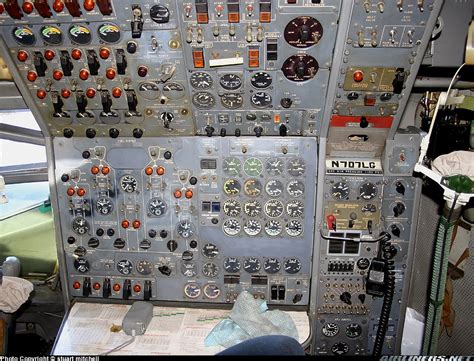 C R Smith Museum: The Flight Engineer was very busy on the Boeing 707-300.