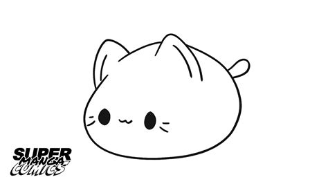 Cartooning how to draw super kawaii Mochi Cat - easy drawing, how to ...