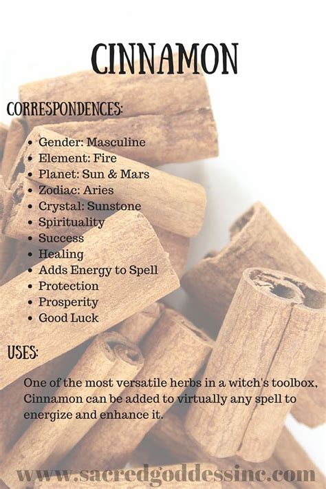 Cinnamon Herb Correspondences & Uses | Magic herbs, Herbs, Herbal magic