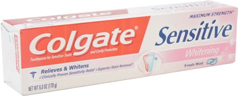 Colgate Sensitive Maximum Strength Whitening Toothpaste 6 oz (Pack of 2 ...