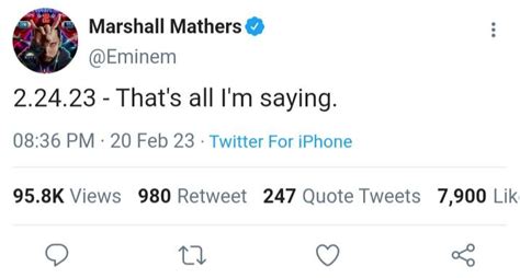 What would your reaction be if you saw this tweet? : r/Eminem