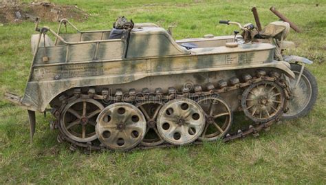 German Half-track Motorcycle Towing SD KFZ-2 (Kettenkrad HK 101) during ...