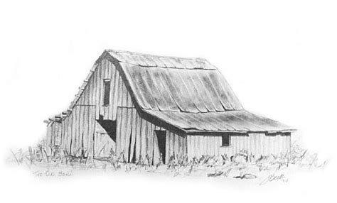 Barn Drawing in Pencil The Old Barn | Barn drawing, Landscape drawings ...