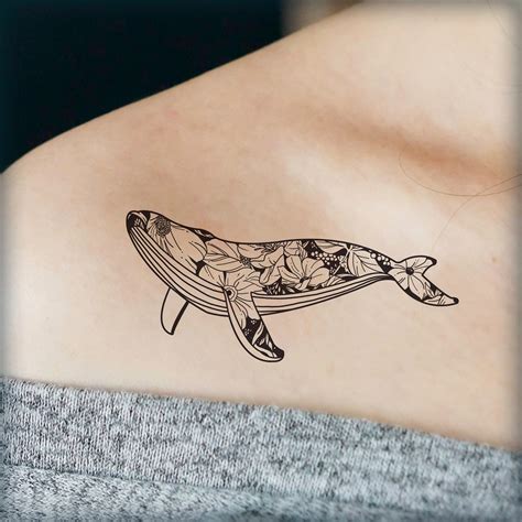 Blue Whale Outline Tattoo