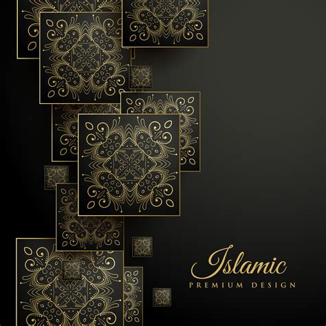 premium islamic background with floral square mandala pattern ...