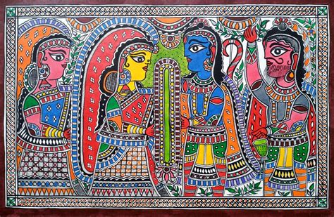 God Ram Sita Swayamvar Madhubani Painting