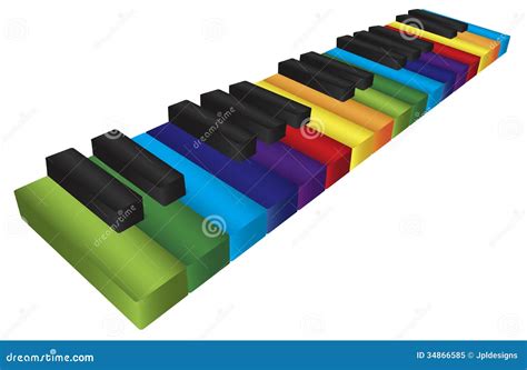 Piano Colorful Keyboard 3D Illustration Royalty Free Stock Photo ...