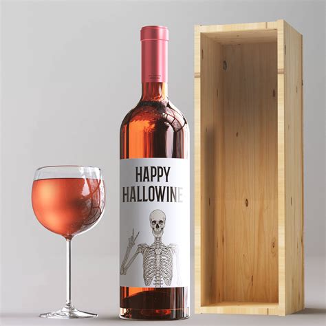 Four Funny Halloween Wine Labels - 4 Stickers Funny Halloween Party De ...