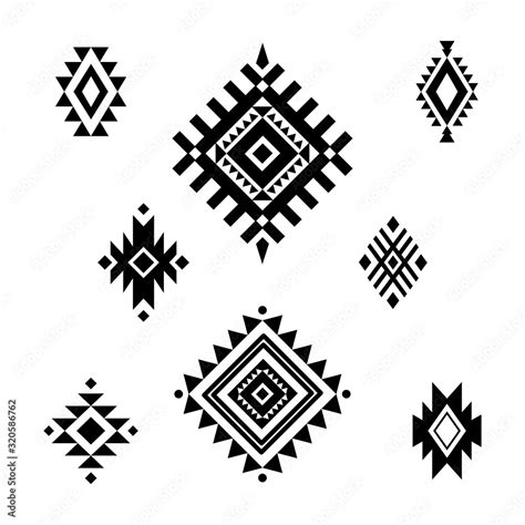 Aztec/ Tribal shapes, symbols collection vector set Stock Vector ...