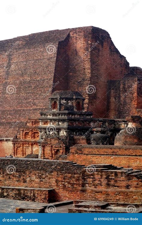 Nalanda Mahavihara Ruins Main Temple Closeup Stock Image - Image of ...