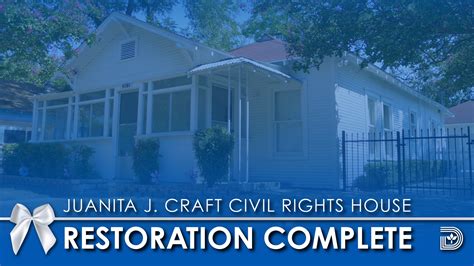 Restoration of the historic Juanita J. Craft Civil Rights House is ...