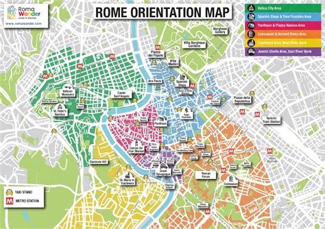 Map Of Rome With Attractions Free Printable